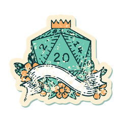 natural twenty D20 dice roll illustration