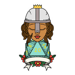 human fighter with natural 20 roll illustration