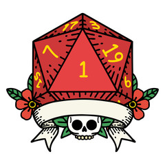natural one d20 dice roll illustration