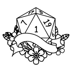 natural one d20 dice roll illustration