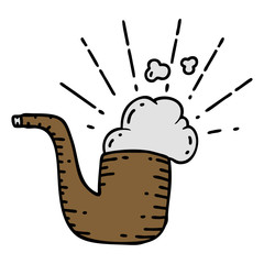 traditional tattoo style smoking pipe