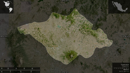 Tlaxcala, Mexico - composition. Satellite