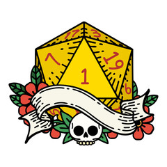 natural one d20 dice roll illustration