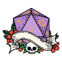 natural one d20 dice roll illustration