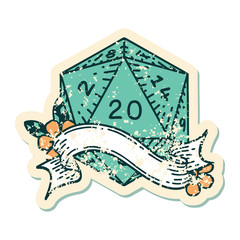 natural twenty D20 dice roll illustration