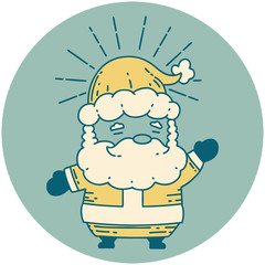 icon of tattoo style santa claus christmas character