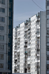 Naklejka premium Sixteen-story house in Nizhnevartovsk