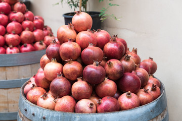 Pile of ripe pomegranates