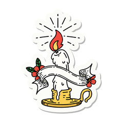 sticker of tattoo style spooky melting candle