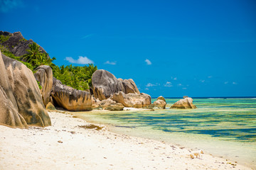 Anse Source d'Argent, La Digue - tropical beach on the Seychelles	
