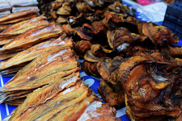 Grilled fish until crispy, dry food, food preservation to keep for a long time