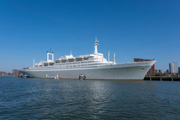Fototapeta na wymiar SS Rotterdam Cruiseship in the harbor of Rotterdam