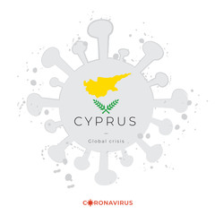 Coronavirus in grunge style with color splashes and national flag : Vector Illustration