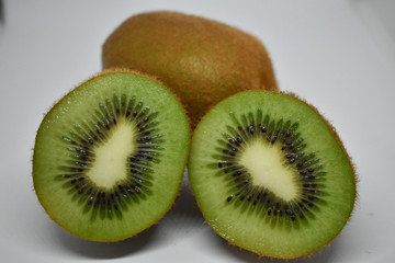 kiwi cut on a white background