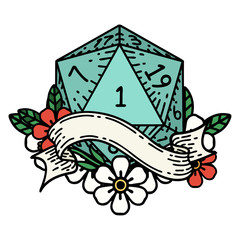 natural one d20 dice roll illustration