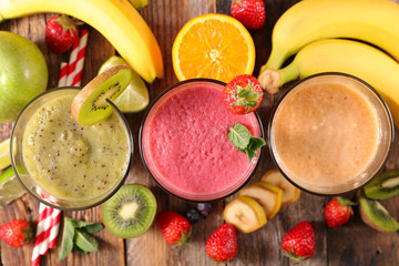 assorted of fruit juice- healthy smoothie