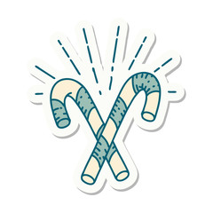 Naklejka premium sticker of tattoo style candy canes