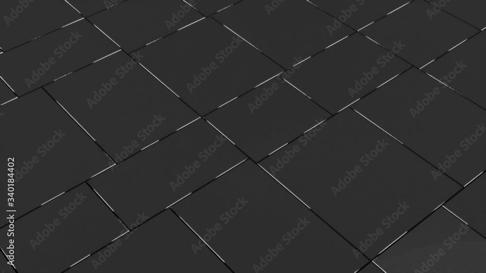 Poster abstract background with black moving cubic surface. geometric concept. scalable adaptive blocks.