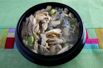 Chicken soup which is called dalg-gomtang in Korea
