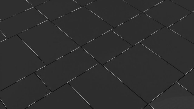 Abstract background with black moving cubic surface. Geometric concept. Scalable adaptive blocks.