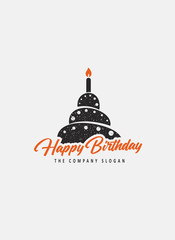 Birthday cake, design template. Vector illustration