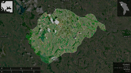 Fototapeta premium Glodeni, Moldova - composition. Satellite