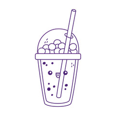 kawaii takeaway cup frappe cute cartoon isolated icon