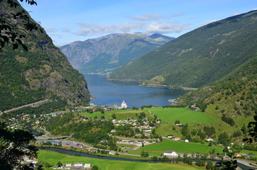 natural landscape of Flam Sognefjord in Norway