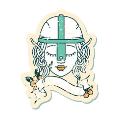 elf fighter character face illustration