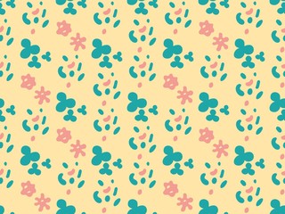  microorganism and  bacterium on a seamless spring pattern.