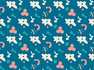 microbe and  under the microscope on a seamless spring pattern.