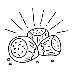 traditional black line work tattoo style hazelnuts