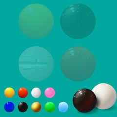 Realistic 3d spheres. Set of bubbles. Textured ball
