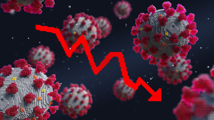 3d Render of A Falling Stock Market Graph Due to Corona Virus 2020