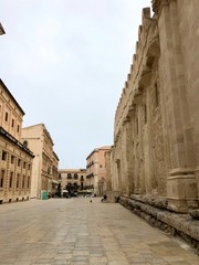 View on the ancient street in Siracusa, Sicily