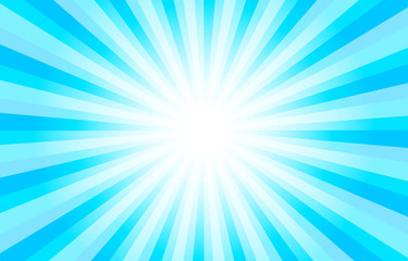 背景素材：集中線付きの青いグラデーションイラスト