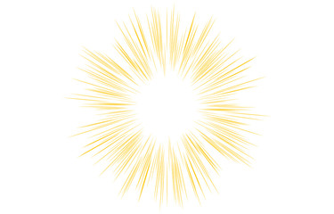 背景素材：黄色い集中線のイラスト
