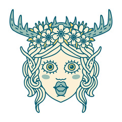 elf druid character face illustration