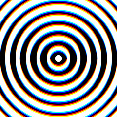 Glitch psychedelic radial shapes on white background. Design for website, presentation, wallpaper, banner and cover. Eps 10.
