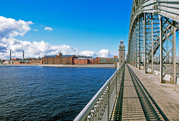 The Bolsheokhtinsky Bridge (Emperor Peter the Great). St. Petersburg. Russia