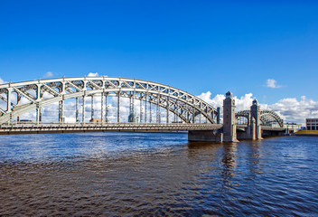 The Bolsheokhtinsky Bridge (Emperor Peter the Great). St. Petersburg. Russia