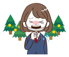 女性、学生、花粉症