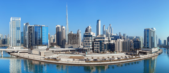 Obraz premium Amazing view on Dubai futuristic skyline center, Dubai, United Arab Emirates