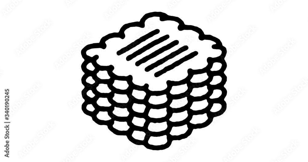 Poster hand drawn sketch icon animation for biscuit to use as video design element. minimalistic symbol mad