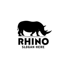rhino logo design simple vector template