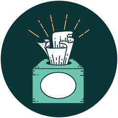 icon of tattoo style box of tissues