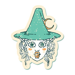 elf mage character face illustration