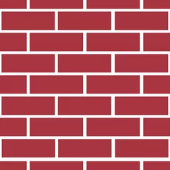 Wall murals Bricks seamless pattern brick wall red color