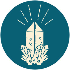 icon of tattoo style quartz crystal