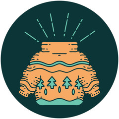 icon of tattoo style christmas jumper